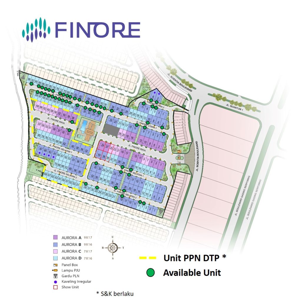 siteplan dan stock update finore gading serpong