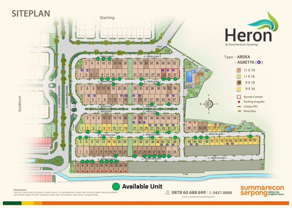 siteplan dan update stock terbaru ardea heron summarecon serpong
