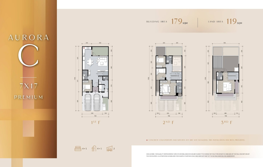 Layout Finore tipe C 7x17 tipe premium