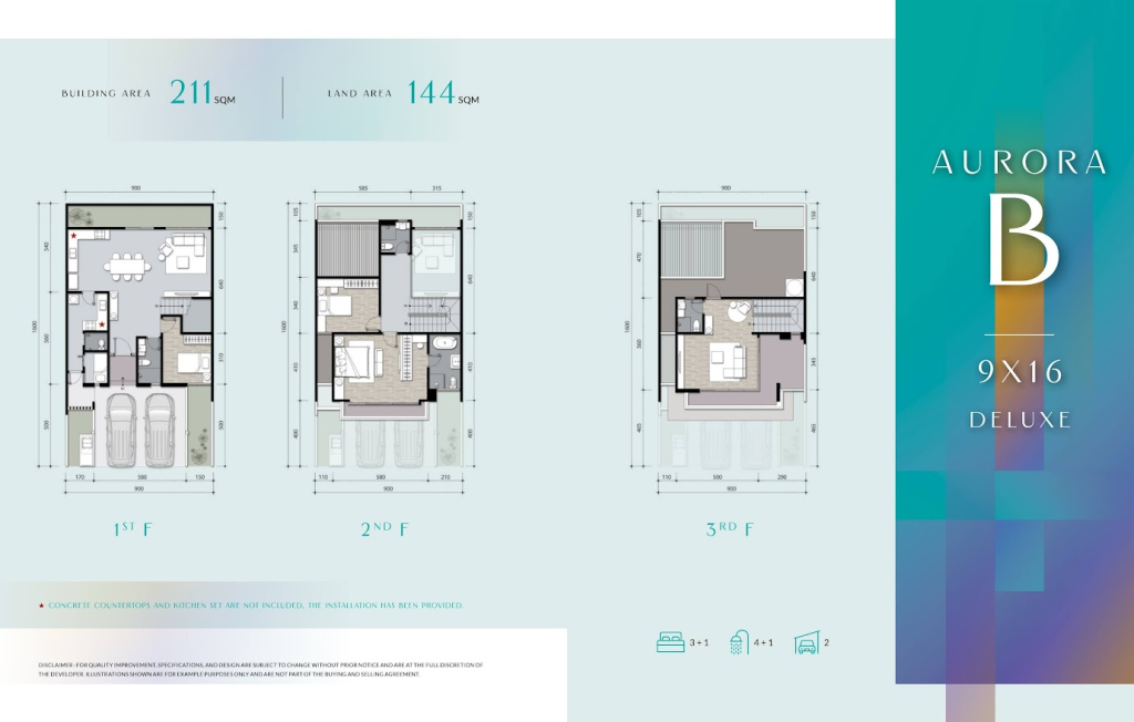 Layout Finore tipe B 9x16 tipe deluxe